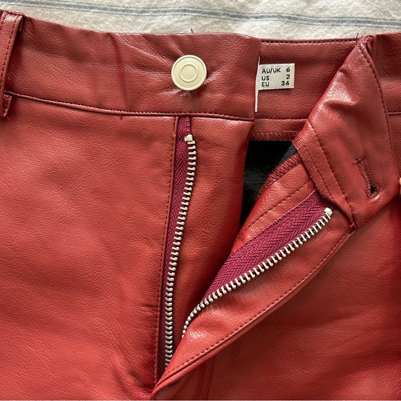 Princess Polly Macey Pants Burgundy (size 2) - Picture 4 of 6